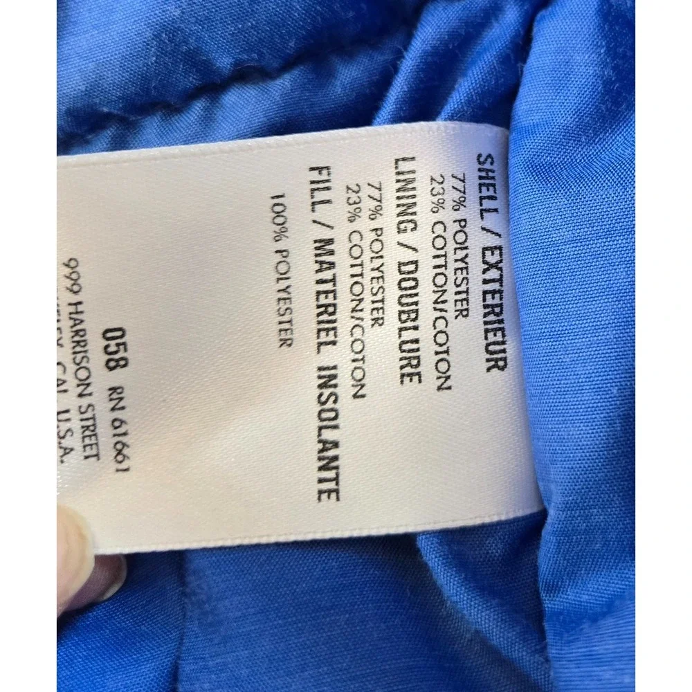 North Face Vintage Mens Puffer Vest Brown Lable 80's Made in USA Blue